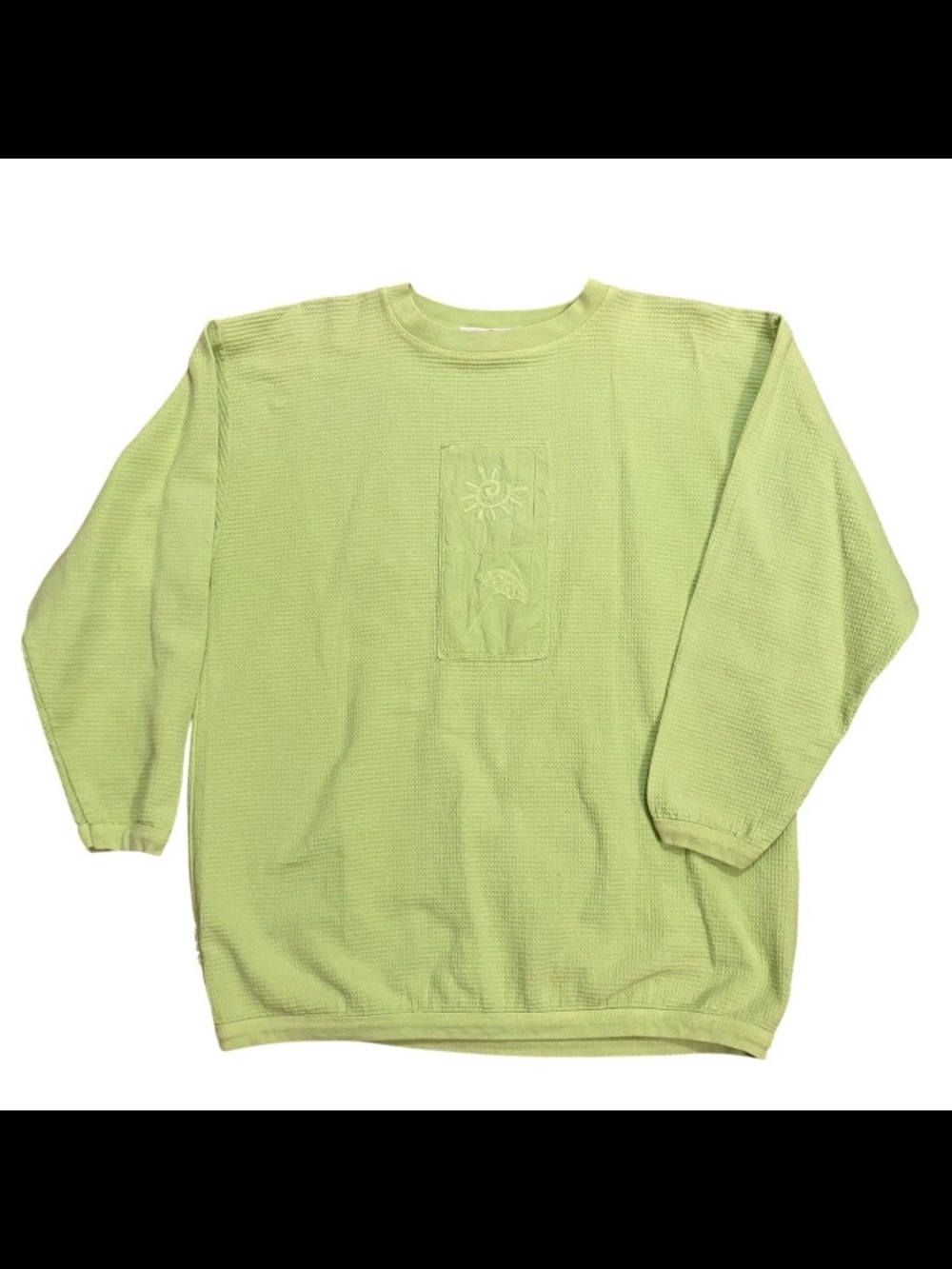 Carolina Clothing Women Small Cotton Waffle Knit Pullover Sweatshirt VTG
